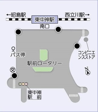 イラスト：街頭防犯カメラ設置場所、東中神駅南口4台