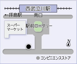 イラスト：街頭防犯カメラ設置場所、西武立川駅南口1台