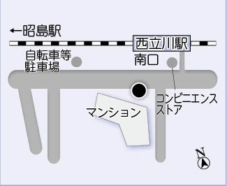 イラスト：街頭防犯カメラ設置場所、西立川駅南口1台