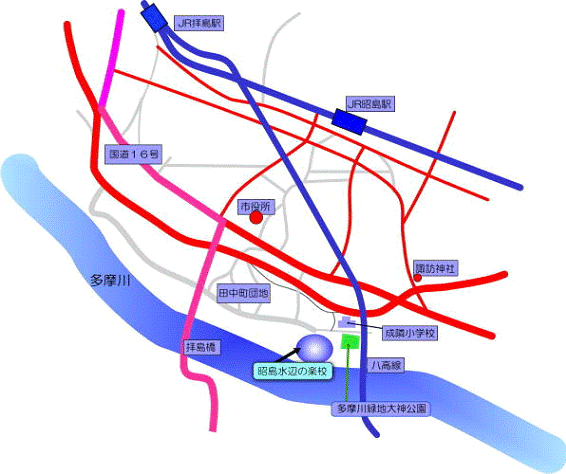 地図：水辺の学校