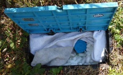 写真：家庭用止水栓の保護の様子