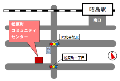 地図：松原町コミュニティセンター周辺