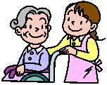イラスト：車いすを押している様子