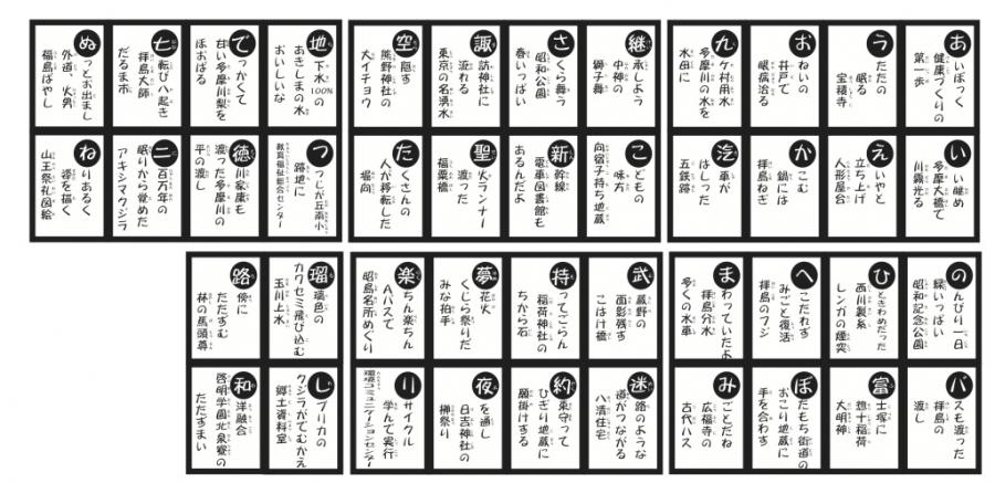 写真：読み札一覧