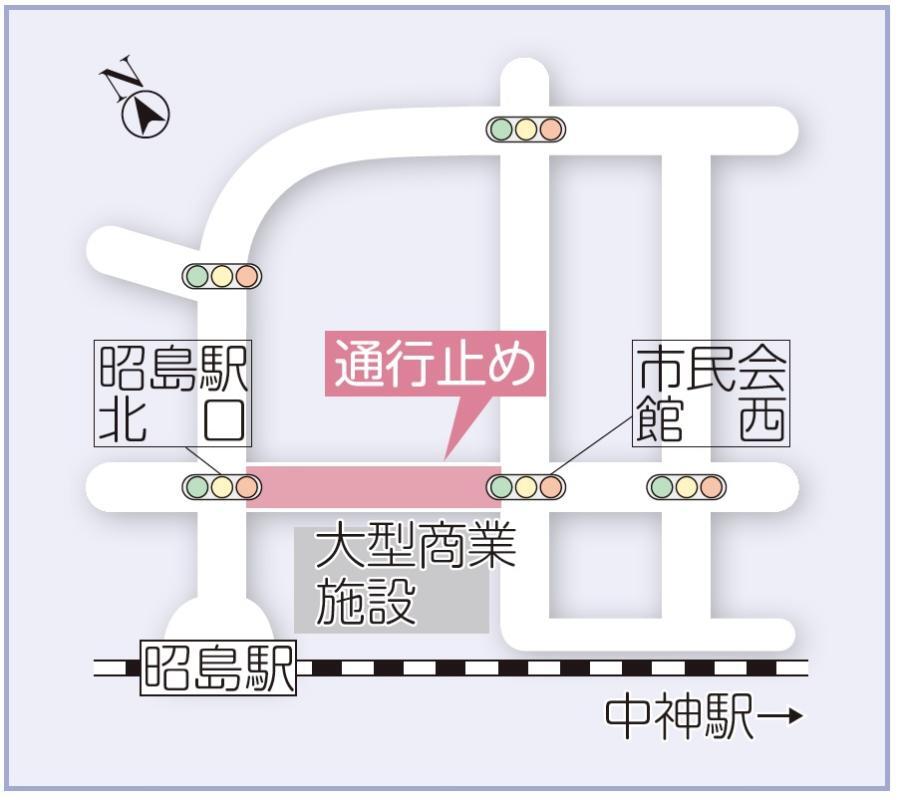 地図：郷土芸能まつり交通規制マップ