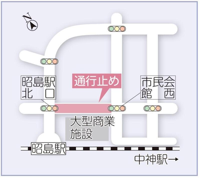 地図：郷土芸能まつり交通規制マップ